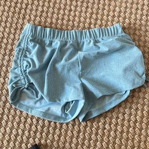 Blue high tied shorts